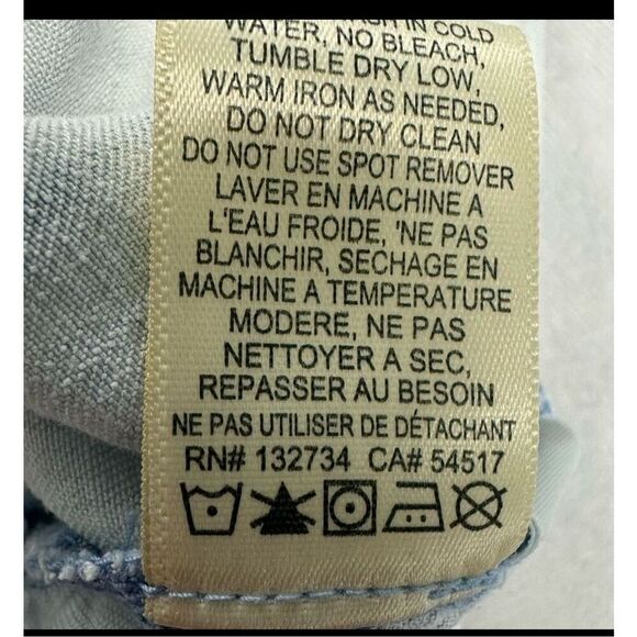 Anthropologie Cloth & Stone Romper Size XS Blue Utility Rolled Hem Casual Summer - Picture 8 of 8